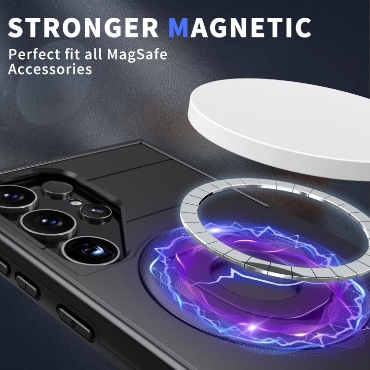 For Samsung Galaxy S24 Ultra 5G Armor MagSafe Ring Holder Phone Case(Black) by buy2fix