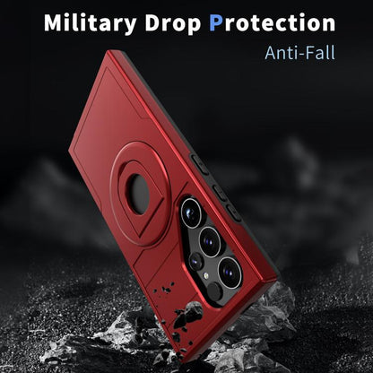 For Samsung Galaxy S24 Ultra 5G Armor MagSafe Ring Holder Phone Case(Red) by buy2fix