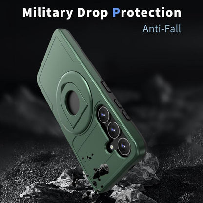 For Samsung Galaxy S24+ 5G Armor MagSafe Ring Holder Phone Case(Deep Green) by buy2fix