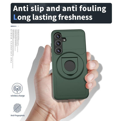 For Samsung Galaxy S24+ 5G Armor MagSafe Ring Holder Phone Case(Deep Green) by buy2fix