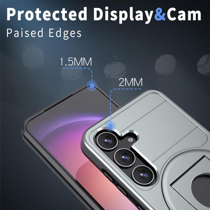 For Samsung Galaxy S24+ 5G Armor MagSafe Ring Holder Phone Case(Titanium Grey) by buy2fix