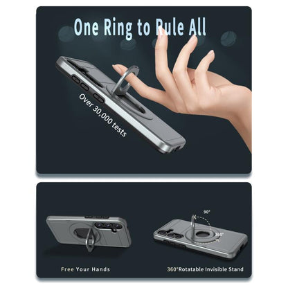 For Samsung Galaxy S24+ 5G Armor MagSafe Ring Holder Phone Case(Titanium Grey) by buy2fix