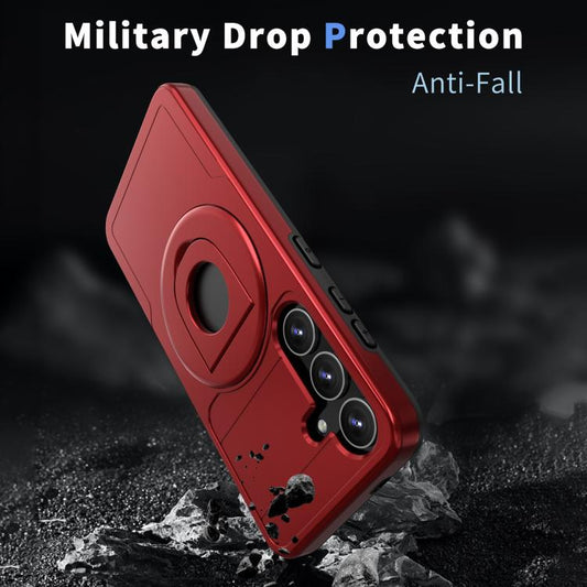 For Samsung Galaxy S24 5G Armor MagSafe Ring Holder Phone Case(Red) by buy2fix