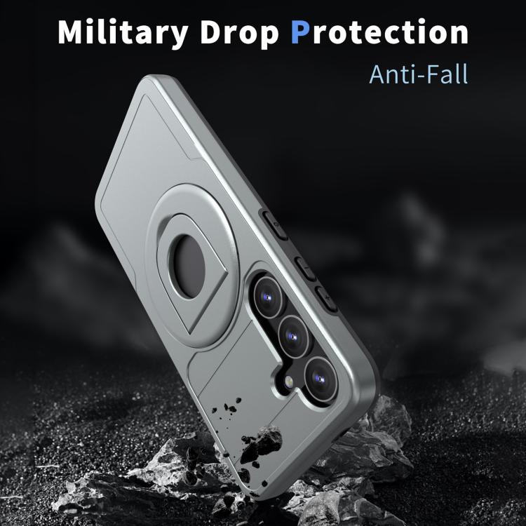 For Samsung Galaxy S24 5G Armor MagSafe Ring Holder Phone Case(Titanium Grey) by buy2fix