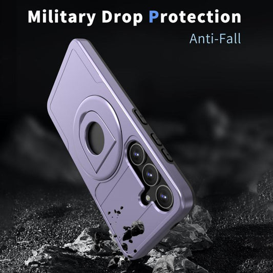 For Samsung Galaxy S24 5G Armor MagSafe Ring Holder Phone Case(Puple) by buy2fix