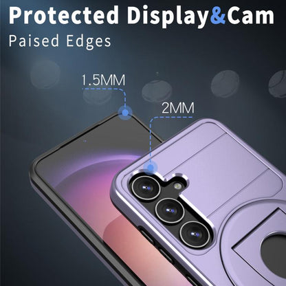 For Samsung Galaxy S24 5G Armor MagSafe Ring Holder Phone Case(Puple) by buy2fix