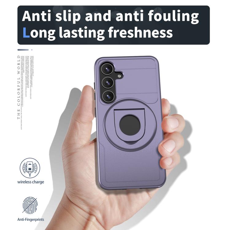 For Samsung Galaxy S24 5G Armor MagSafe Ring Holder Phone Case(Puple) by buy2fix