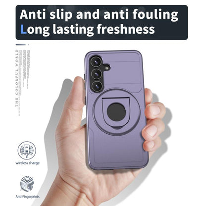 For Samsung Galaxy S24 5G Armor MagSafe Ring Holder Phone Case(Puple) by buy2fix