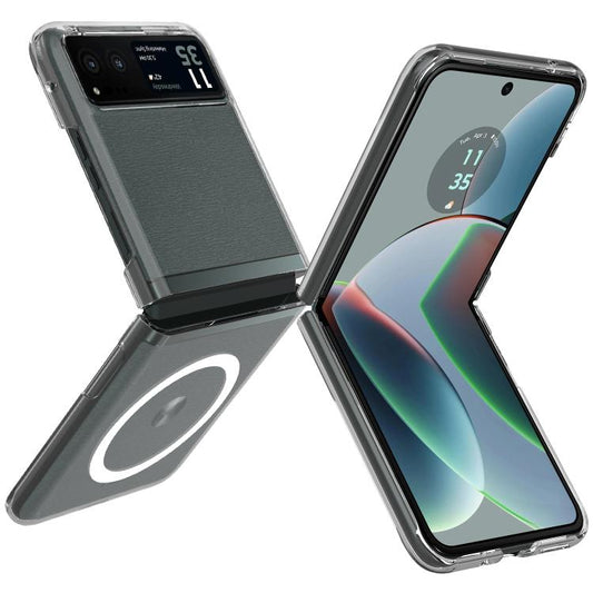 For Motorola Razr+ 2023 Scratchproof PC Transparent MagSafe Phone Case by buy2fix