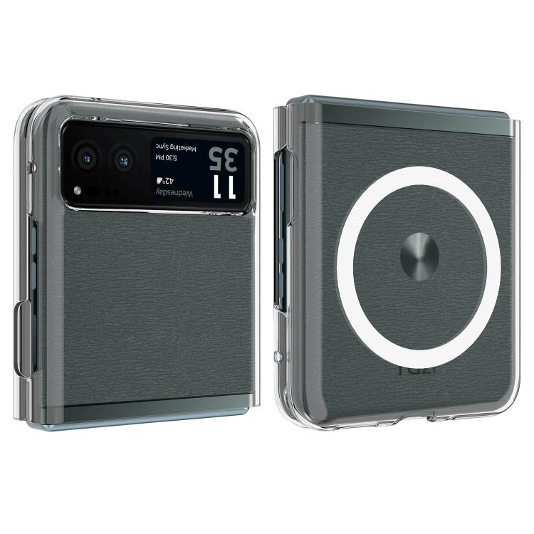 For Motorola Razr+ 2023 Scratchproof PC Transparent MagSafe Phone Case by buy2fix