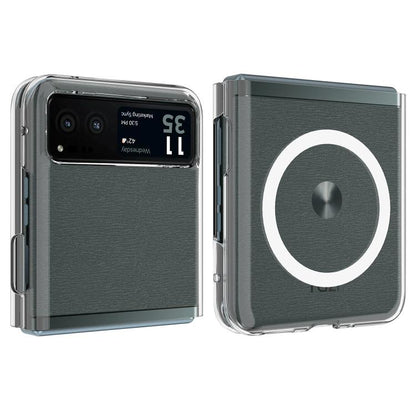 For Motorola Razr+ 2023 Scratchproof PC Transparent MagSafe Phone Case by buy2fix