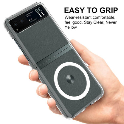 For Motorola Razr+ 2023 Scratchproof PC Transparent MagSafe Phone Case by buy2fix