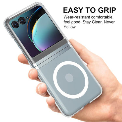 For Motorola Razr 50 / Razr 2024 Scratchproof PC Transparent MagSafe Phone Case by buy2fix