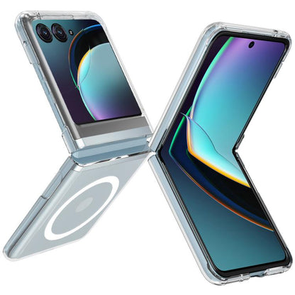 For Motorola Razr 50 / Razr 2024 Scratchproof PC Transparent MagSafe Phone Case by buy2fix