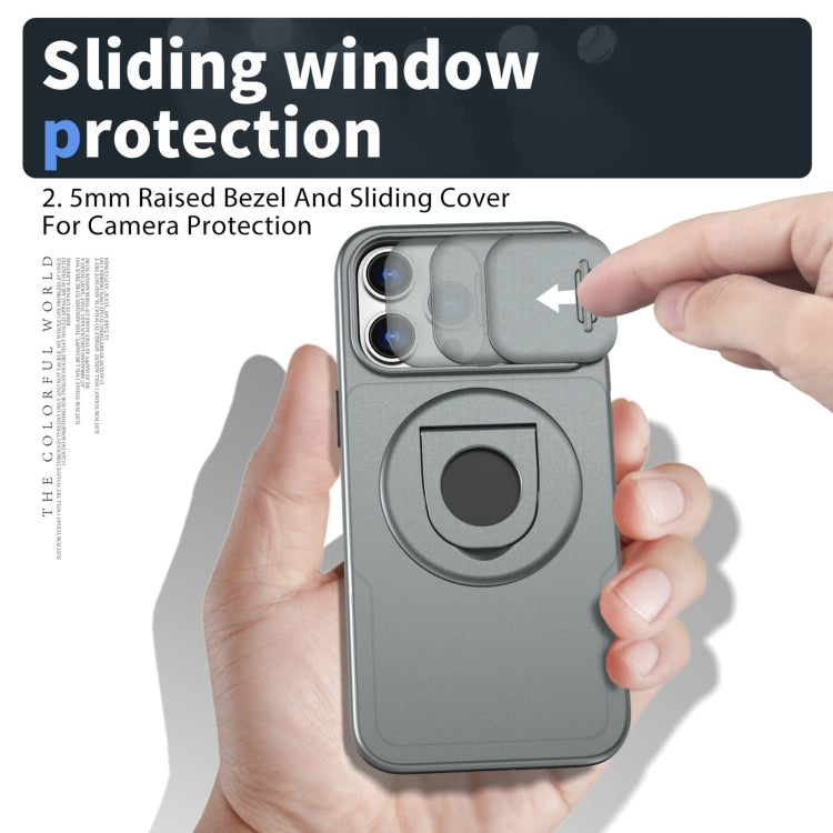 For iPhone 14 Pro Max Camshield MagSafe Ring Holder Armor Phone Case(Titanium Grey) by buy2fix