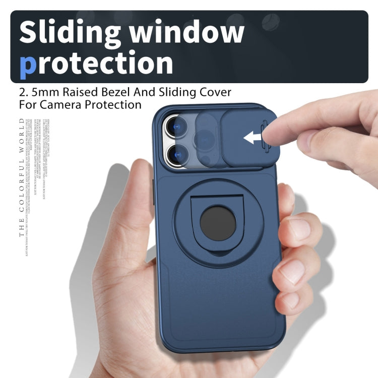 For iPhone 12 Pro Max Camshield MagSafe Ring Holder Armor Phone Case(Blue) by buy2fix