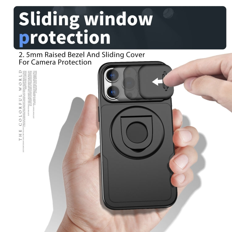 For iPhone 12 Pro Camshield MagSafe Ring Holder Armor Phone Case(Black) by buy2fix