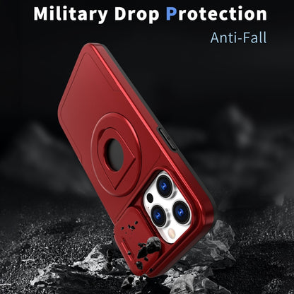 For iPhone 12 Pro Camshield MagSafe Ring Holder Armor Phone Case(Red) by buy2fix