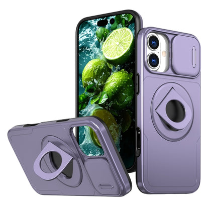 For iPhone 16 Camshield MagSafe Ring Holder Armor Phone Case(Purple) - iPhone 16 Cases by buy2fix | Online Shopping UK | buy2fix