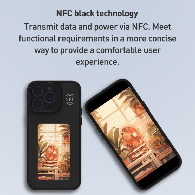 For iPhone 13 NFC Four-Color E-ink Screen DIY Phone Case(Black) - iPhone 13 Cases by buy2fix | Online Shopping UK | buy2fix