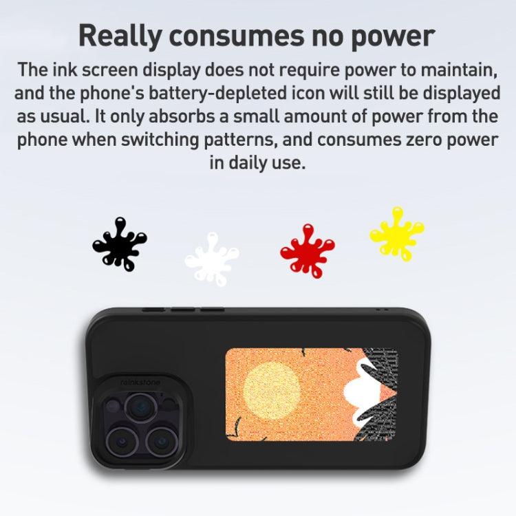 For iPhone 14 Pro Max NFC Four-Color E-ink Screen DIY Phone Case(Black) - iPhone 14 Pro Max Cases by buy2fix | Online Shopping UK | buy2fix