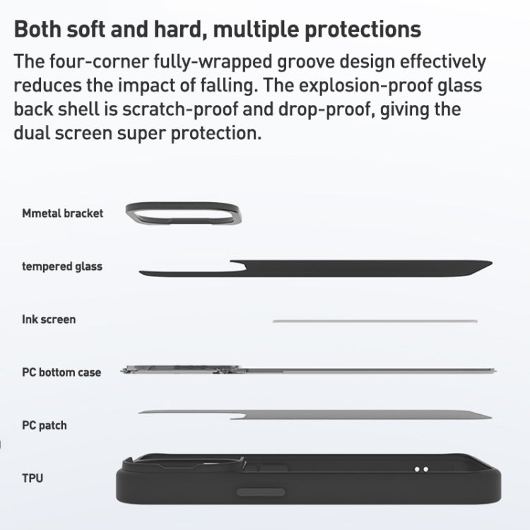 For iPhone 14 Pro Max NFC Four-Color E-ink Screen DIY Phone Case(Black) - iPhone 14 Pro Max Cases by buy2fix | Online Shopping UK | buy2fix