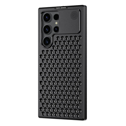 For Samsung Galaxy S23 Ultra 5G R-JUST RJ58 Aromatherapy Metal Cooling Phone Case(Black) - Galaxy S23 Ultra 5G Cases by R-JUST | Online Shopping UK | buy2fix