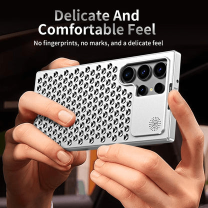 For Samsung Galaxy S24 5G R-JUST RJ58 Aromatherapy Metal Cooling Phone Case(Silver) - Galaxy S24 5G Cases by R-JUST | Online Shopping UK | buy2fix