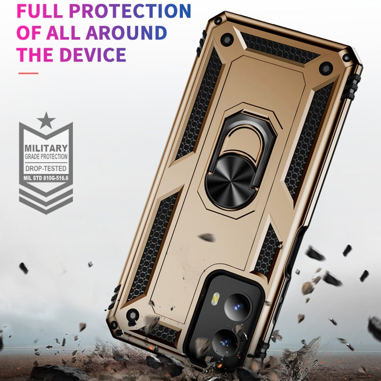 For Motorola Moto G Play 5G 2024 Shockproof TPU + PC Phone Case with Holder(Gold) - Motorola Cases by buy2fix | Online Shopping UK | buy2fix