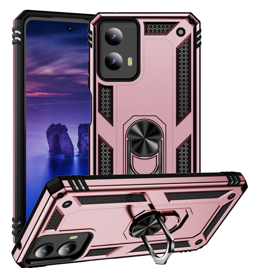 For Motorola Moto G Play 5G 2024 Shockproof TPU + PC Phone Case with Holder(Rose Gold) - Motorola Cases by buy2fix | Online Shopping UK | buy2fix
