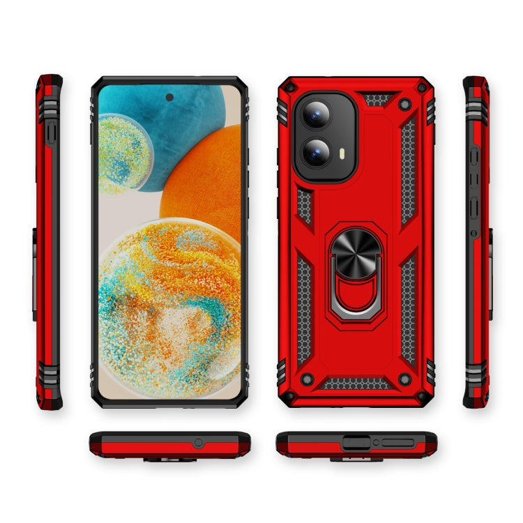 For Motorola Edge 2024 Shockproof TPU + PC Phone Case with Holder(Red) - Motorola Cases by buy2fix | Online Shopping UK | buy2fix