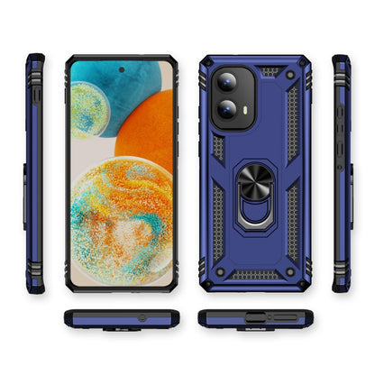 For Motorola Edge 2024 Shockproof TPU + PC Phone Case with Holder(Blue) by buy2fix