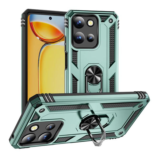 For Motorola Moto G 5G 2025 Shockproof TPU + PC Phone Case with Holder(Dark Green)