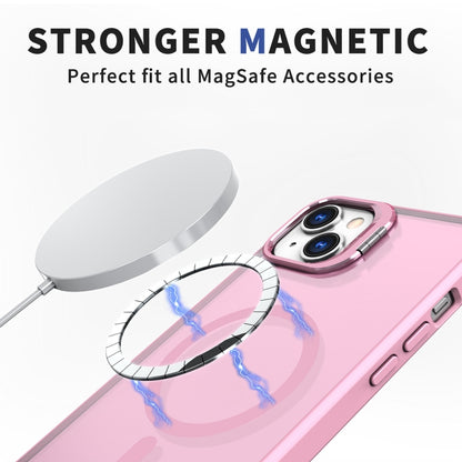For iPhone 15 Metal Invisible Camera Holder MagSafe Magnetic Phone Case(Pink) - iPhone 15 Cases by buy2fix | Online Shopping UK | buy2fix