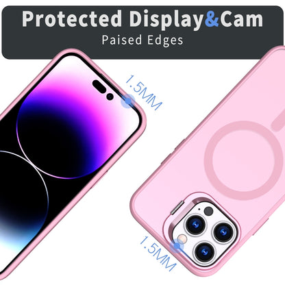 For iPhone 15 Pro Metal Invisible Camera Holder MagSafe Magnetic Phone Case(Pink) - iPhone 15 Pro Cases by buy2fix | Online Shopping UK | buy2fix