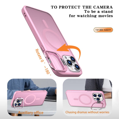 For iPhone 14 Pro Metal Invisible Camera Holder MagSafe Magnetic Phone Case(Pink) - iPhone 14 Pro Cases by buy2fix | Online Shopping UK | buy2fix