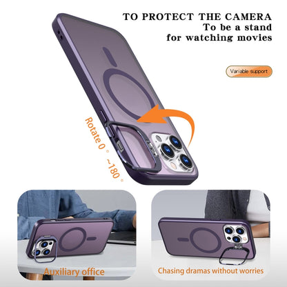 For iPhone 13 Pro Max Metal Invisible Camera Holder MagSafe Magnetic Phone Case(Purple) - iPhone 13 Pro Max Cases by buy2fix | Online Shopping UK | buy2fix