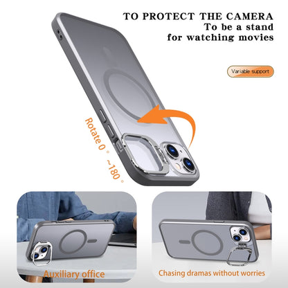 For iPhone 11 Metal Invisible Camera Holder MagSafe Magnetic Phone Case(Grey) - iPhone 11 Cases by buy2fix | Online Shopping UK | buy2fix