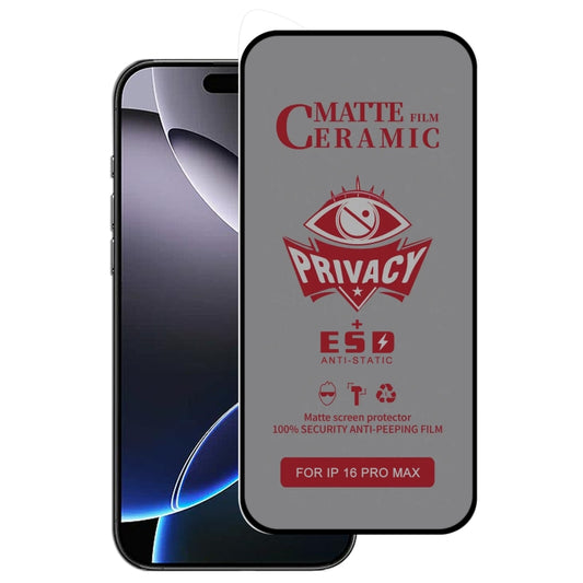 For iPhone 16 Pro Max Full Coverage Frosted Privacy Ceramic Film - iPhone 16 Pro Max Tempered Glass by buy2fix | Online Shopping UK | buy2fix