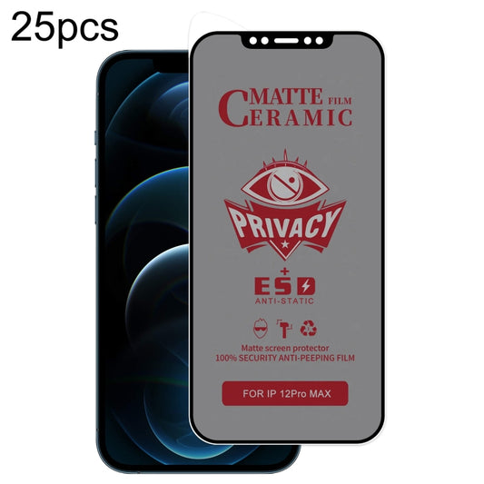 For iPhone 12 Pro Max 25pcs Full Coverage Frosted Privacy Ceramic Film - iPhone 12 Pro Max Tempered Glass by buy2fix | Online Shopping UK | buy2fix