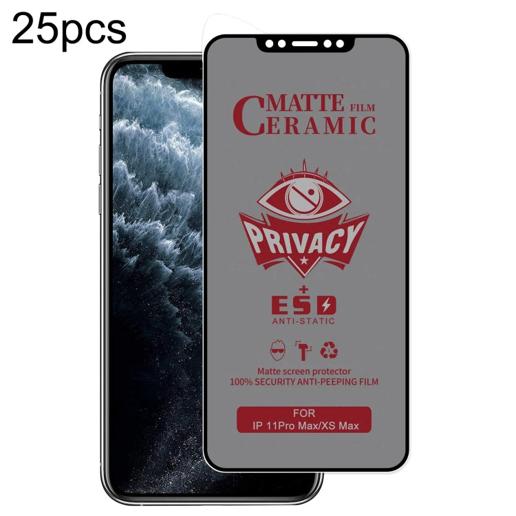 For iPhone 11 Pro Max / XS Max 25pcs Full Coverage Frosted Privacy Ceramic Film - iPhone 11 Pro Max Tempered Glass by buy2fix | Online Shopping UK | buy2fix