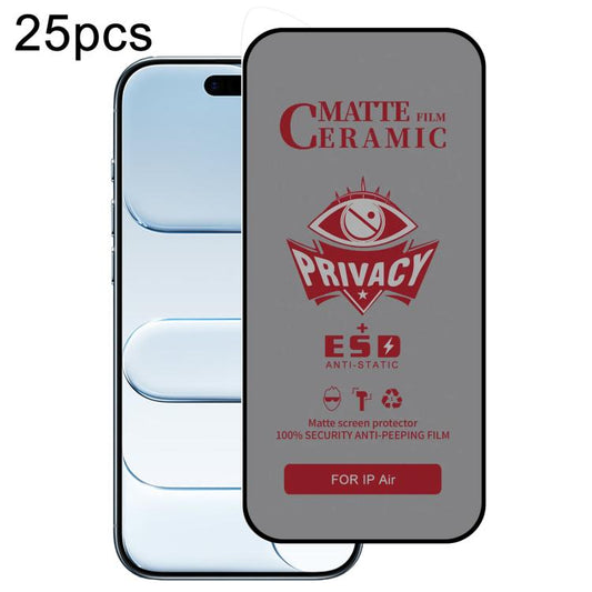 For iPhone Air 25pcs Full Coverage Frosted Privacy Ceramic Film - iPhone Air Tempered Glass by buy2fix | Online Shopping UK | buy2fix