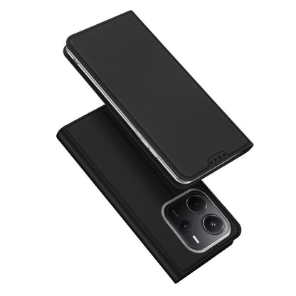 For Redmi Note 14 4G 163.25mm DUX DUCIS Skin Pro Series Flip Leather Phone Case(Black) - Note 14 Cases by DUX DUCIS | Online Shopping UK | buy2fix