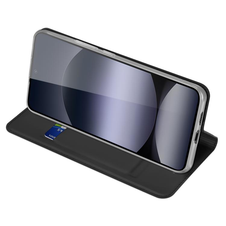 For Redmi Note 14 4G 163.25mm DUX DUCIS Skin Pro Series Flip Leather Phone Case(Black) - Note 14 Cases by DUX DUCIS | Online Shopping UK | buy2fix