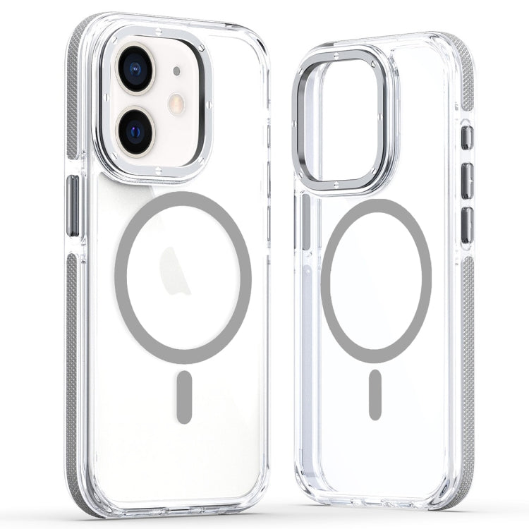 For iPhone 11 Dual-Color Clear Acrylic Hybrid TPU MagSafe Phone Case(Grey) - iPhone 11 Cases by buy2fix | Online Shopping UK | buy2fix