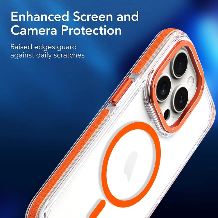 For iPhone 12 Pro Max Dual-Color Clear Acrylic Hybrid TPU MagSafe Phone Case(Orange) - iPhone 12 Pro Max Cases by buy2fix | Online Shopping UK | buy2fix