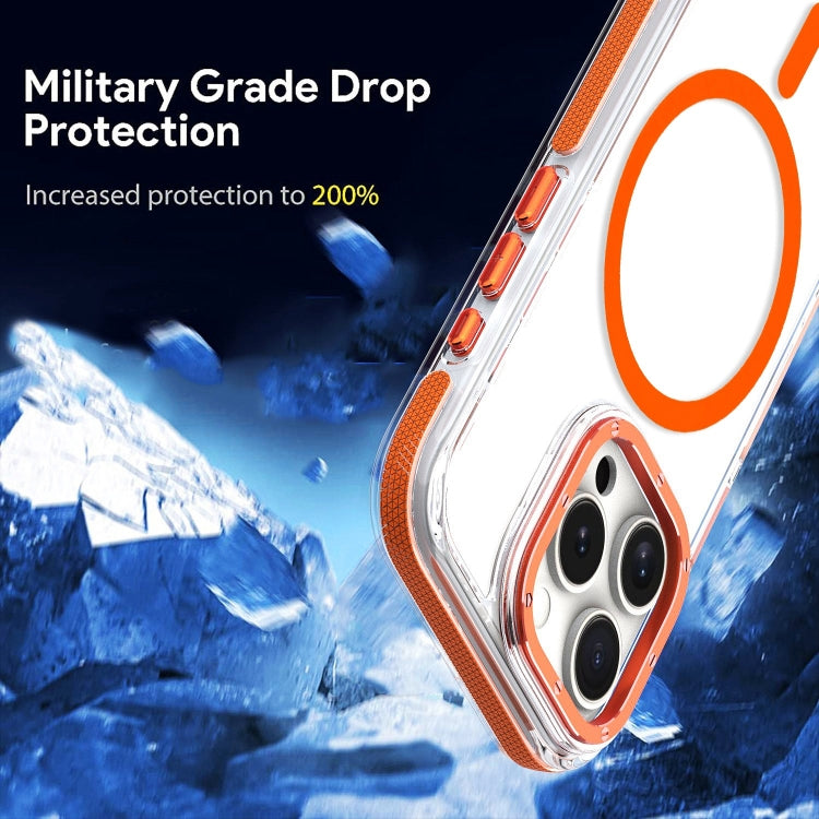 For iPhone 12 Pro Max Dual-Color Clear Acrylic Hybrid TPU MagSafe Phone Case(Orange) - iPhone 12 Pro Max Cases by buy2fix | Online Shopping UK | buy2fix