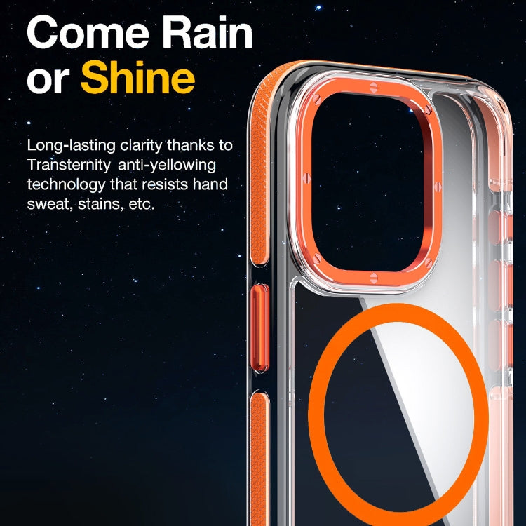 For iPhone 12 Pro Max Dual-Color Clear Acrylic Hybrid TPU MagSafe Phone Case(Orange) - iPhone 12 Pro Max Cases by buy2fix | Online Shopping UK | buy2fix