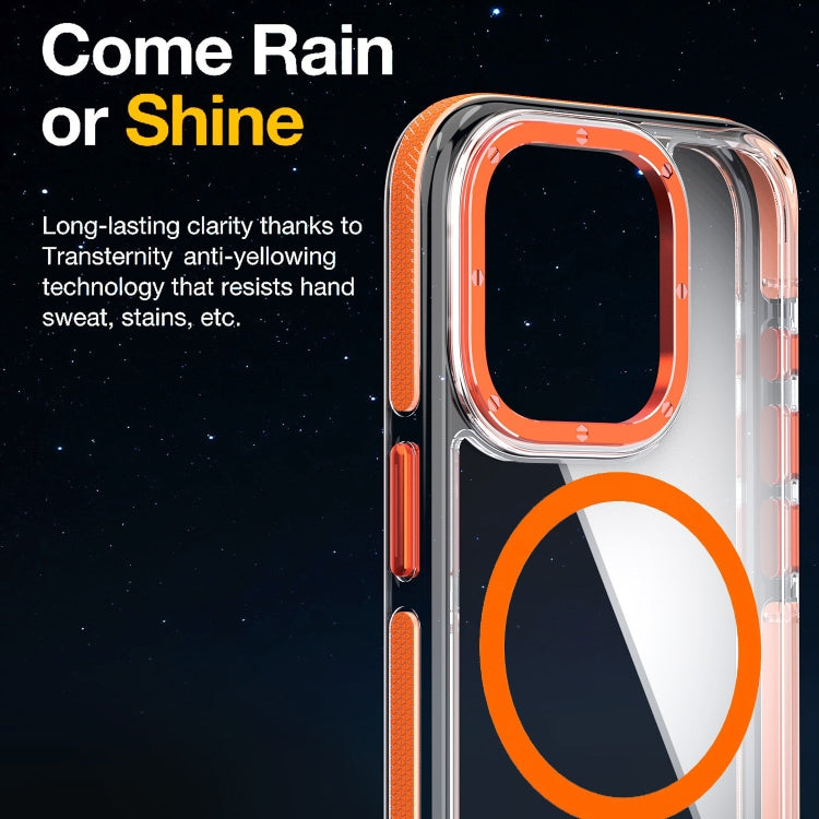 For iPhone 14 Pro Max Dual-Color Clear Acrylic Hybrid TPU MagSafe Phone Case(Orange) - iPhone 14 Pro Max Cases by buy2fix | Online Shopping UK | buy2fix