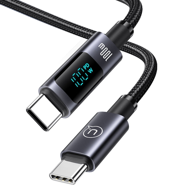 USAMS US-SJ671 Type-C To Type-C 100W Fast Charge Digital Display Data Cable, Length: 1.2m(Black) - USB-C & Type-C Cable by USAMS | Online Shopping UK | buy2fix